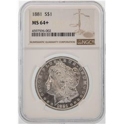 1881 $1 Morgan Silver Dollar Coin NGC MS64+