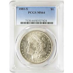 1881-S $1 Morgan Silver Dollar Coin PCGS MS64