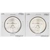 Lot of (2) Brilliant Uncirculated 1980 Mexico Una Onza Casas De Moneda Silver Coins