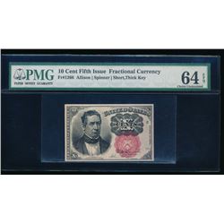 10 Cent Fifth Issue Fractional Currency Note PMG 64EPQ