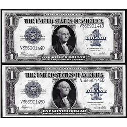 Lot of (2) Consecutive 1923 $1 Silver Certificate Notes