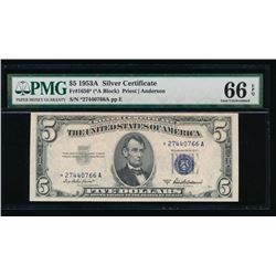 1953A $5 Silver Certificate STAR PMG 66EPQ