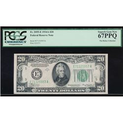 1934A $20 Richmond Federal Reserve Note PCGS 67PPQ