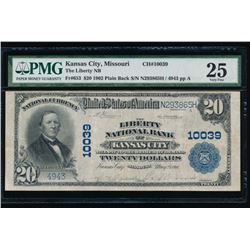 1902 $20 Kansas City National Bank Note PMG 25