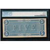 Image 2 : 1864 $5 Confederate States of America Note PMG 64
