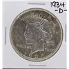 Image 1 : 1934-D $1 Peace Silver Dollar Coin