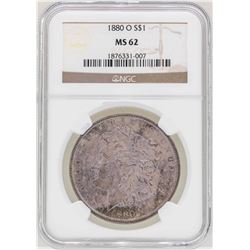 1880-O $1 Morgan Silver Dollar Coin NGC MS62 Amazing Toning