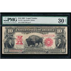 1901 $10 Bison Legal Tender Note PMG 30NET