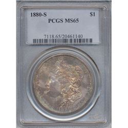 1880-S $1 Morgan Silver Dollar Coin PCGS MS65