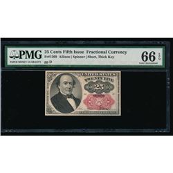 25 Cent Fifth Issue Fractional Note PMG 66EPQ