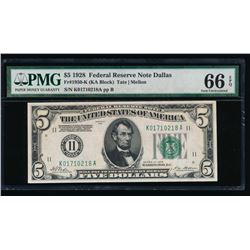 1928 $5 Dallas Federal Reserve Note PMG 66EPQ