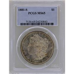 1881-S $1 Morgan Silver Dollar Coin PCGS MS65