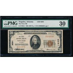 1929 $20 Nogales National Bank Note PMG 30