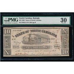 1862 $10 Raleigh NC Obsolete Note PMG 30