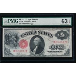 1917 $1 Legal Tender Note PMG 63EPQ