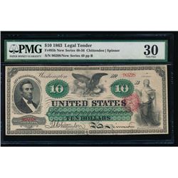 1863 $10 Legal Tender Note PMG 30