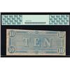 Image 2 : 1864 $10 Confederate States of America Note PCGS 61PPQ