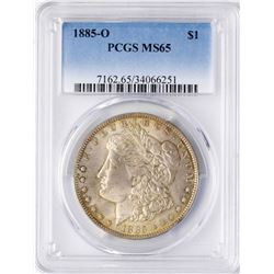 1885-O $1 Morgan Silver Dollar Coin PCGS MS65