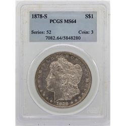 1878-S $1 Morgan Silver Dollar Coin PCGS MS64