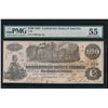 Image 1 : 1862 $100 Confederate States of America Note PMG 55