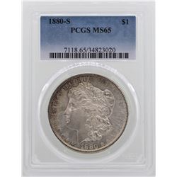 1880-S $1 Morgan Silver Dollar Coin PCGS MS65