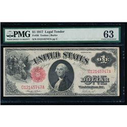 1917 $1 Legal Tender Note PMG 63