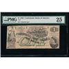 Image 1 : 1862 $1 Confederate States of America Note PMG 25