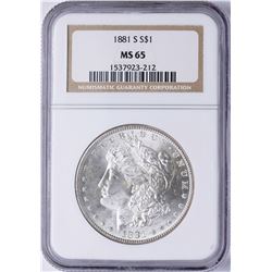 1881-S $1 Morgan Silver Dollar Coin NGC MS65