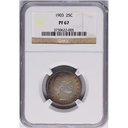 1903 Proof Barber Quarter Coin NGC PF67