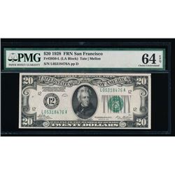 1928 $20 San Francisco Federal Reserve Note PMG 64EPQ