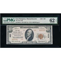 1929 $10 East Hampton National Bank Note PMG 62EPQ