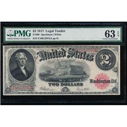 1917 $2 Legal Tender Note PMG 63EPQ