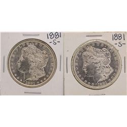 Lot of (2) 1881-S $1 Morgan Silver Dollar Coins