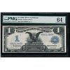 Image 1 : 1899 $1 Black Eagle Silver Certificate PMG 64
