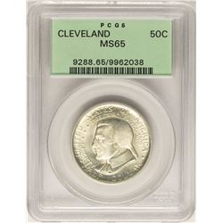 1936 Cleveland Commemorative Half Dollar Coin PCGS MS65 Old Green Holder