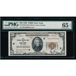 1929 $20 New York National Bank Note PMG 65EPQ