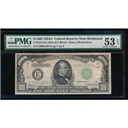 1934A $1000 Richmond Federal Reserve Note PMG 53EPQ