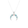 Image 2 : Sterling Silver Turquoise & Garnet Horn Pendant
