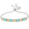 Image 1 : Silver Turquoise & Citrine Slider Bracelet