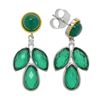 Image 1 : Silver Green Agate Doublet Leaf Drop Earring