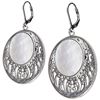 Image 1 : Sterling silver White MOP Openwork Disc Earrings