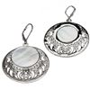 Image 2 : Sterling silver White MOP Openwork Disc Earrings