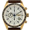 Image 1 : Men's Chronograph Watch Textured Leather Strap