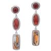 Image 1 : Silver Spiny, Agate & Chalcedony Drop Earrings