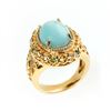 Image 1 : 14K Gold Vermeil Amazonite Scrollwork Ring-SZ 8