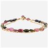 Image 1 : 14K Vermeil Multi Tourmaline Bead Bracelet 7.5"