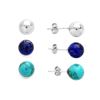Image 1 : Set of 8mm Round Stud Earrings