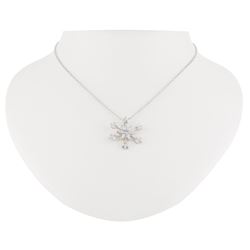 Simulated Diamond Snowflake Pendant