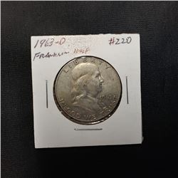 1963 D Franklin Head Half
