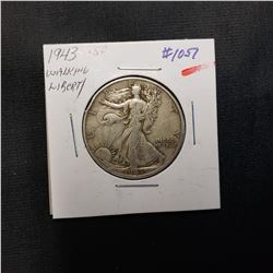 1943 Walking Liberty Head Half